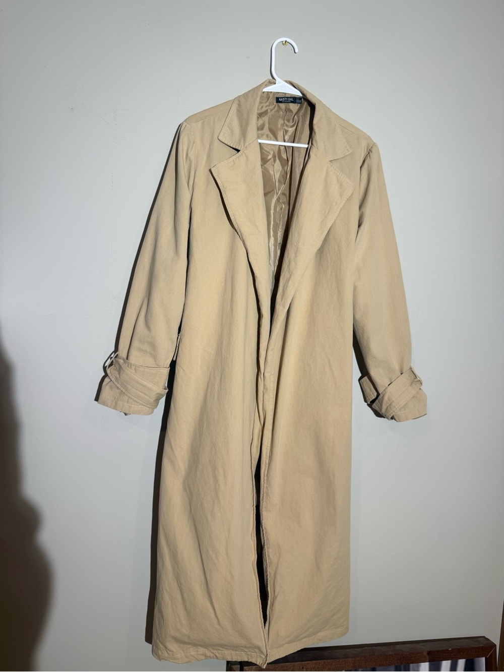 Nasty Gal Tan Longline Trench Coat